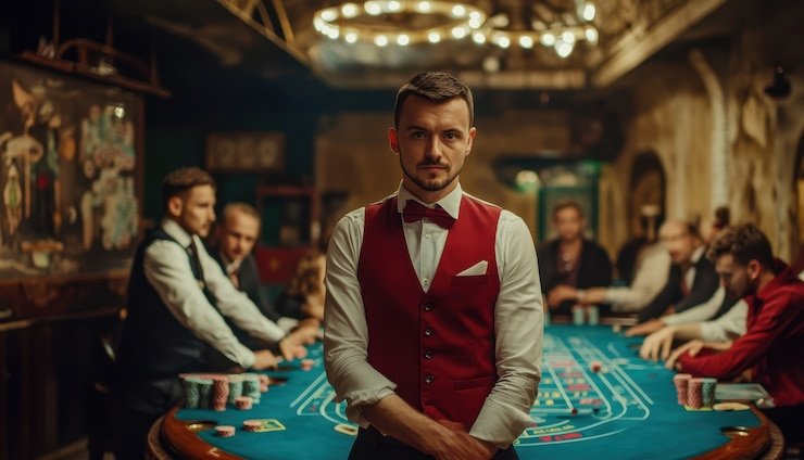 tampilan browser web Caribbean Stud Poker di desktop